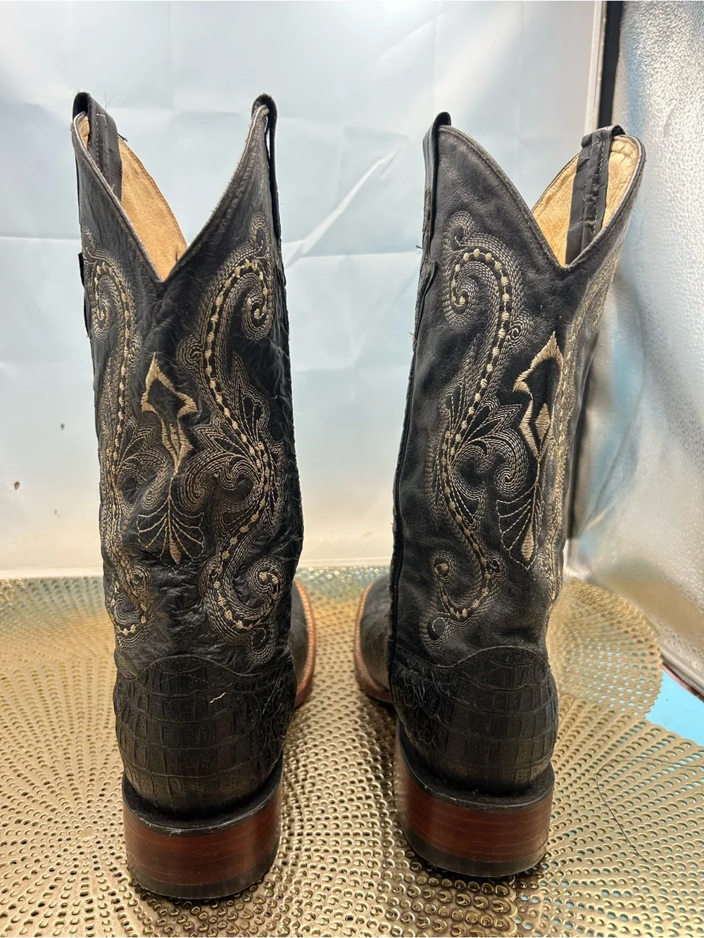 Ferrini men 9 exotic croc print cowboy boots